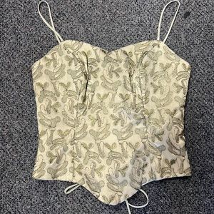 🌸3/$30🌸 FANNY | champagne/gold corset top VINTAGE